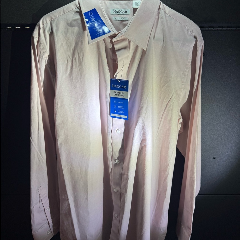 Haggar Men's Light Pink Dress Shirt
